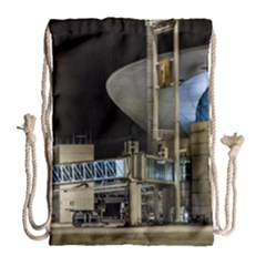 Montevideo Airport Night Scene, Uruguay Drawstring Bag (large) by dflcprintsclothing