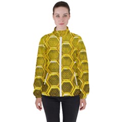 Hexagon Windows Women s High Neck Windbreaker by essentialimage