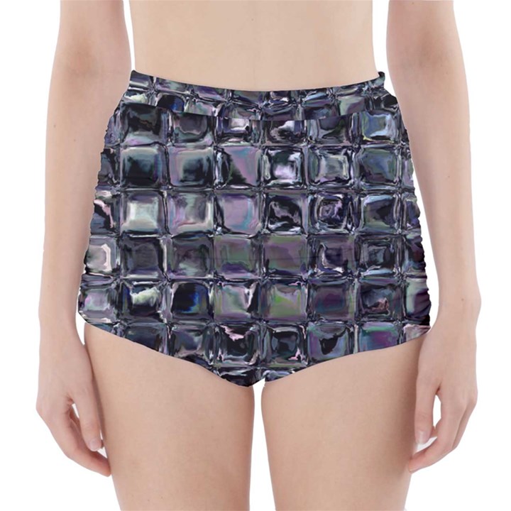 Funky Mosaic  High-Waisted Bikini Bottoms