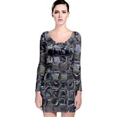 Funky Mosaic  Long Sleeve Velvet Bodycon Dress by MRNStudios