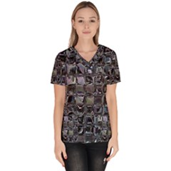 Funky Mosaic  Women s V-neck Scrub Top by MRNStudios