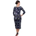 Funky Mosaic  Quarter Sleeve Midi Velour Bodycon Dress View2