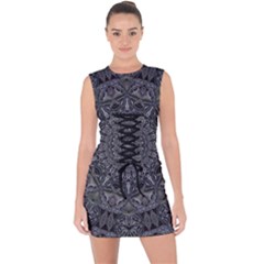 Mellow Mandala  Lace Up Front Bodycon Dress by MRNStudios