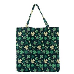 Shamrock Pattern Pink Blue Metallic Pattern Grocery Tote Bag by designsbymallika