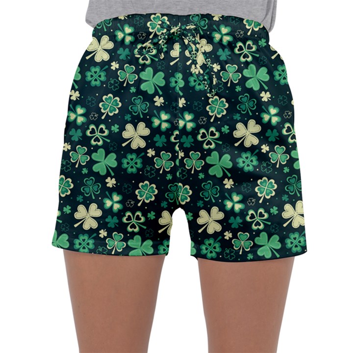 Shamrock Pattern Pink Blue Metallic Pattern Sleepwear Shorts