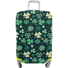 Shamrock Pattern Pink Blue Metallic Pattern Luggage Cover (large) by designsbymallika