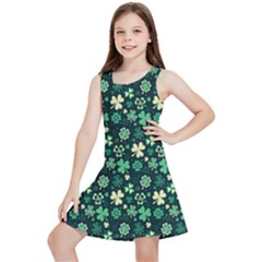 Shamrock Pattern Pink Blue Metallic Pattern Kids  Lightweight Sleeveless Dress