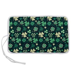 Shamrock Pattern Pink Blue Metallic Pattern Pen Storage Case (s)