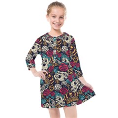 Be The King Kids  Quarter Sleeve Shirt Dress by designsbymallika