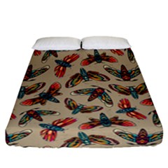 Dragonfly Pattern Fitted Sheet (california King Size) by designsbymallika