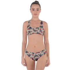 Dragonfly Pattern Criss Cross Bikini Set by designsbymallika