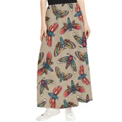 Dragonfly Pattern Maxi Chiffon Skirt