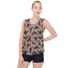 Dragonfly Pattern Bubble Hem Chiffon Tank Top by designsbymallika