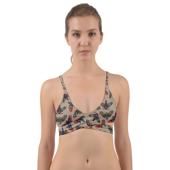 Dragonfly Pattern Wrap Around Bikini Top