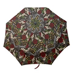 Hustle Hard Dragonfly Pattern Folding Umbrellas by designsbymallika