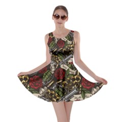 Hustle Hard Dragonfly Pattern Skater Dress by designsbymallika