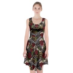 Hustle Hard Dragonfly Pattern Racerback Midi Dress by designsbymallika