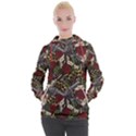 Hustle Hard Dragonfly Pattern Women s Hooded Pullover View1