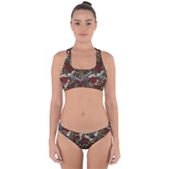 Hustle Hard Dragonfly Pattern Cross Back Hipster Bikini Set by designsbymallika