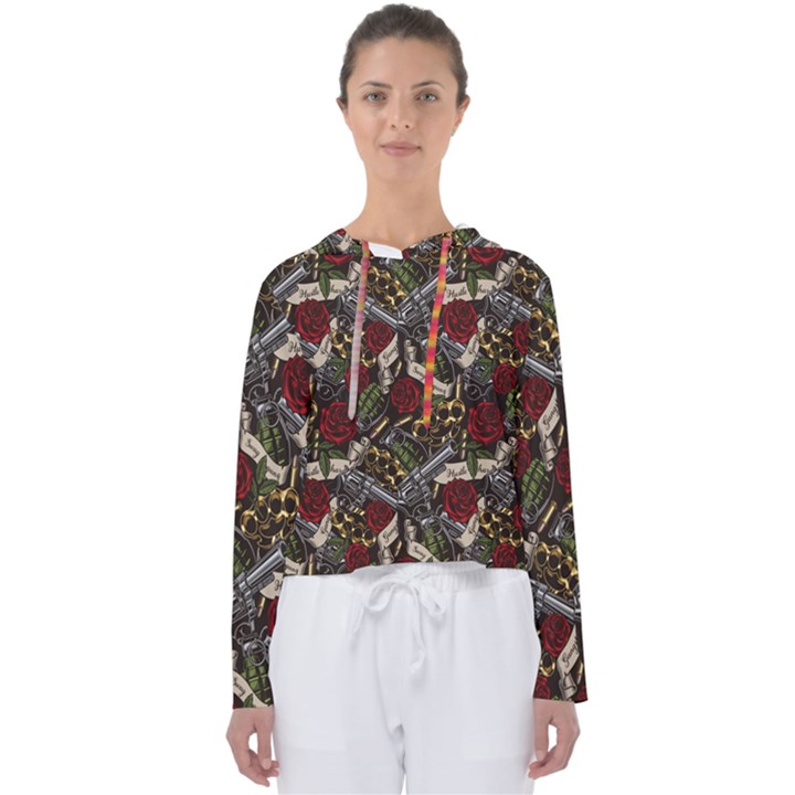 Hustle Hard Dragonfly Pattern Women s Slouchy Sweat