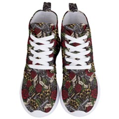 Hustle Hard Dragonfly Pattern Women s Lightweight High Top Sneakers by designsbymallika