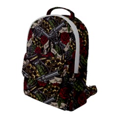 Hustle Hard Dragonfly Pattern Flap Pocket Backpack (large) by designsbymallika