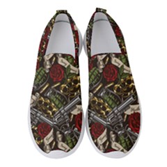 Hustle Hard Dragonfly Pattern Women s Slip On Sneakers by designsbymallika