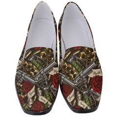 Hustle Hard Dragonfly Pattern Women s Classic Loafer Heels by designsbymallika