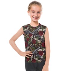 Hustle Hard Dragonfly Pattern Kids  Mesh Tank Top by designsbymallika