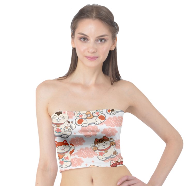 Menaki Cat Pattern Tube Top