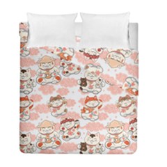 Menaki Cat Pattern Duvet Cover Double Side (full/ Double Size) by designsbymallika