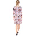 Menaki Cat Pattern Quarter Sleeve Front Wrap Dress View2