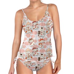 Menaki Cat Pattern Tankini Set by designsbymallika