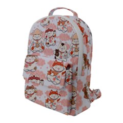 Menaki Cat Pattern Flap Pocket Backpack (large) by designsbymallika