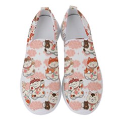 Menaki Cat Pattern Women s Slip On Sneakers by designsbymallika