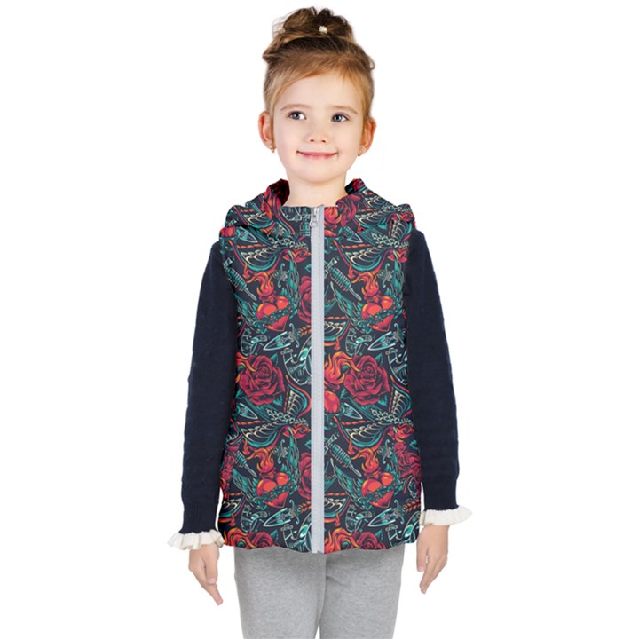 Strangled In Love Kids  Hooded Puffer Vest