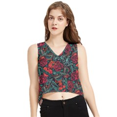 Strangled In Love V-neck Cropped Tank Top