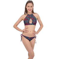 Strangled In Love Cross Front Halter Bikini Set by designsbymallika