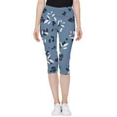 Abstract Fashion Style  Inside Out Lightweight Velour Capri Leggings 