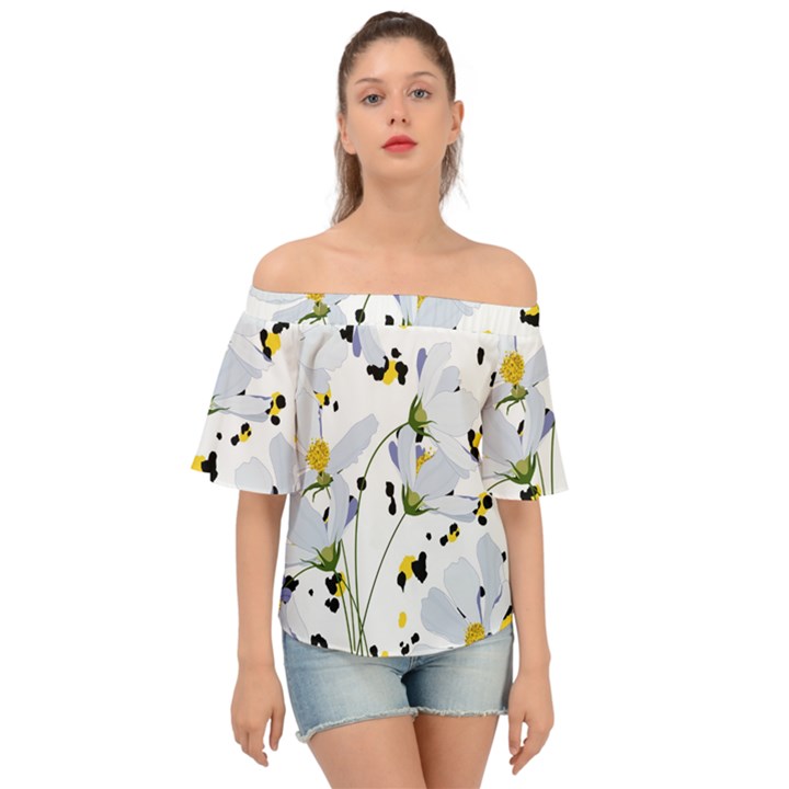 Tree poppies  Off Shoulder Short Sleeve Top