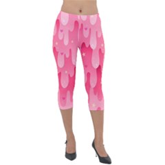 Rose Slime  Lightweight Velour Capri Leggings  by Sobalvarro