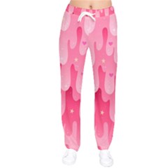 Rose Slime  Women Velvet Drawstring Pants by Sobalvarro