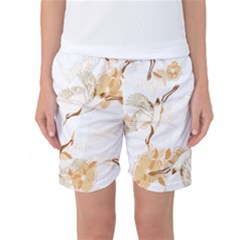 Birds And Flowers  Women s Basketball Shorts by Sobalvarro