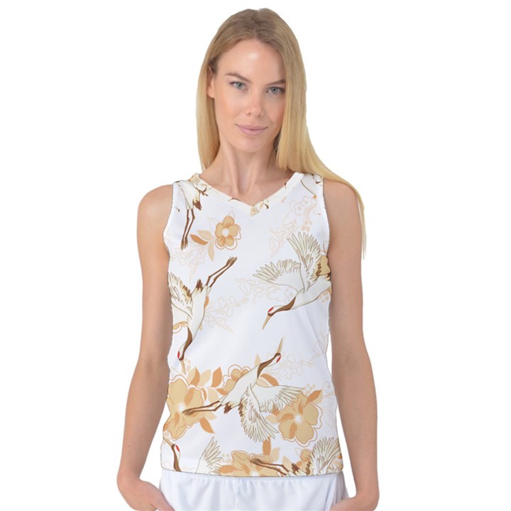 Birds and flowers  Women s Basketball Tank Top