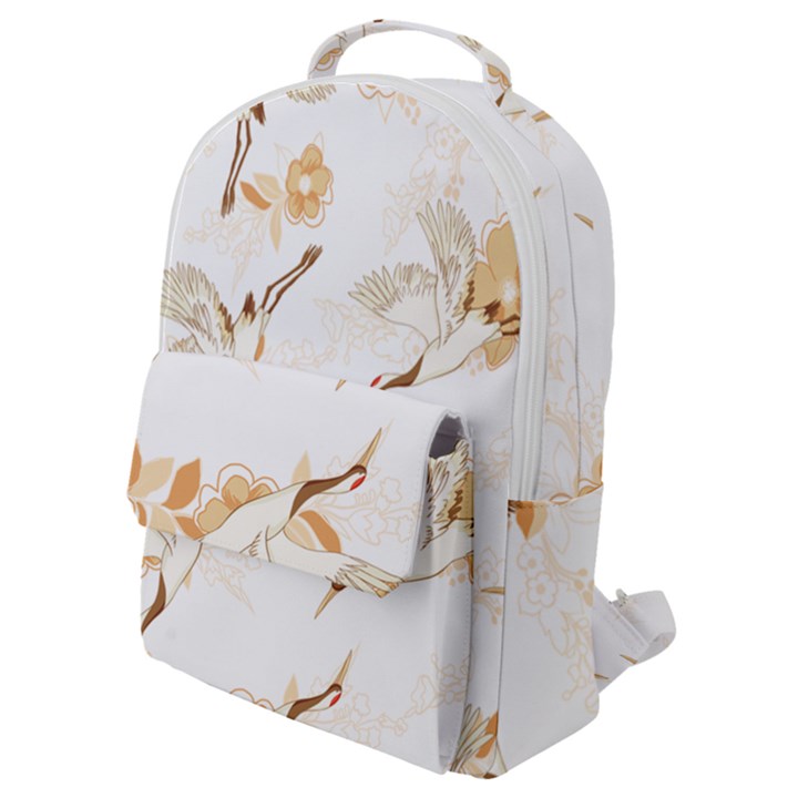 Birds and flowers  Flap Pocket Backpack (Small)