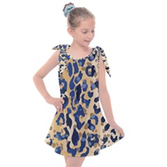 Leopard Skin  Kids  Tie Up Tunic Dress by Sobalvarro