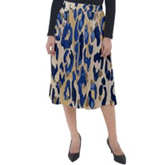 Leopard Skin  Classic Velour Midi Skirt  by Sobalvarro