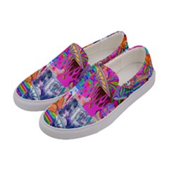 Spaceship Flower Power Women s Canvas Slip Ons