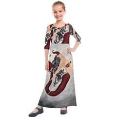 Bama Mermaid Kids  Quarter Sleeve Maxi Dress by CKArtCreations