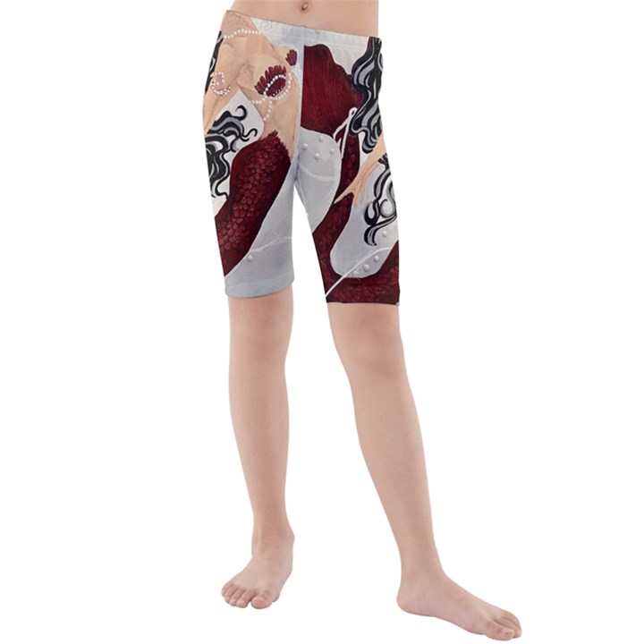 Bama Mermaid Kids  Mid Length Swim Shorts